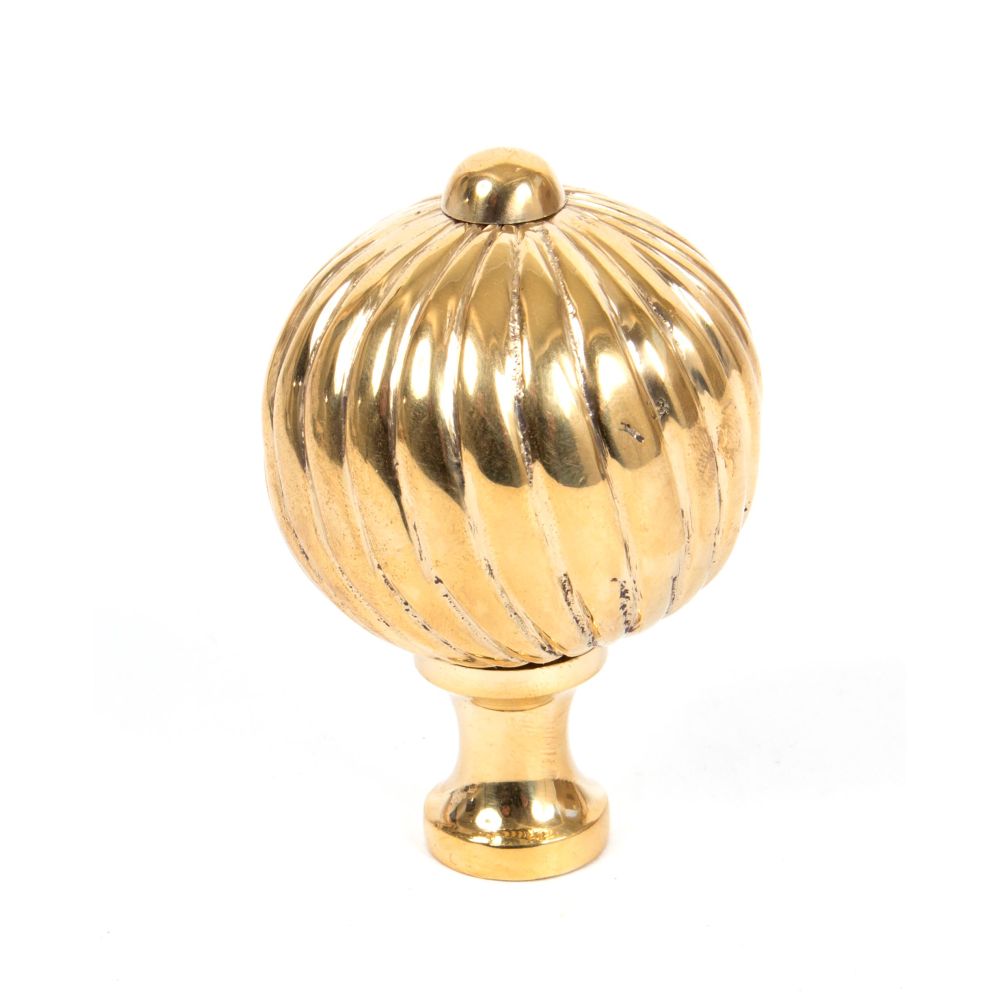 This is an image showing From The Anvil - Polished Brass Spiral Cabinet Knob - Large available from trade door handles, quick delivery and discounted prices