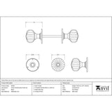 This is an image showing From The Anvil - Black Flower Mortice Knob Set available from trade door handles, quick delivery and discounted prices