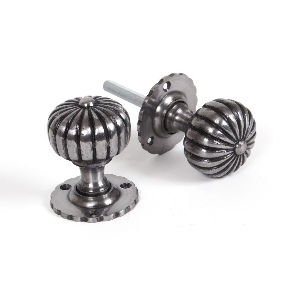 High quality image of From The Anvil - Natural Smooth Flower Mortice Knob Set | Sku. 83561 | Trade Door Handles, Kendal.