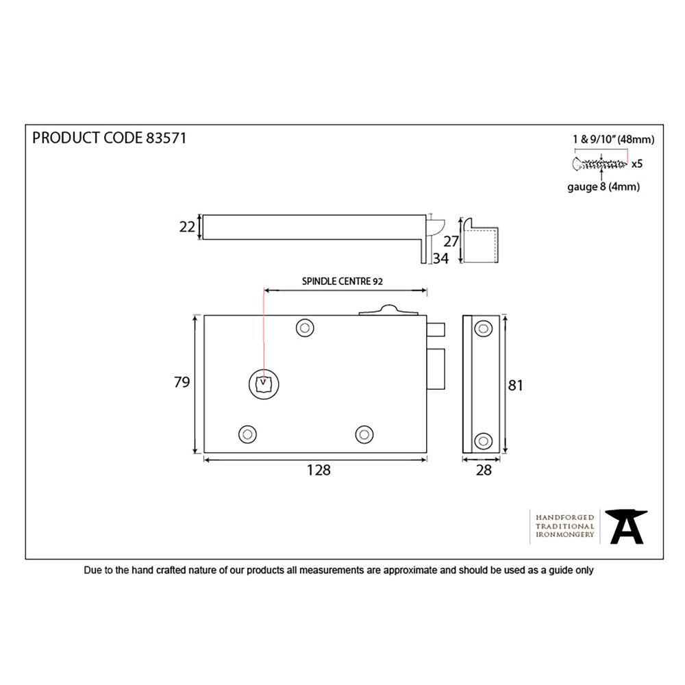 This is an image showing From The Anvil - Polished Brass Right Hand Bathroom Latch available from trade door handles, quick delivery and discounted prices