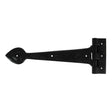 This is an image showing From The Anvil - Black Textured 12" Cast T Hinge (pair) available from trade door handles, quick delivery and discounted prices