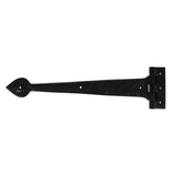 This is an image showing From The Anvil - Black Textured 16" Cast T Hinge (pair) available from trade door handles, quick delivery and discounted prices