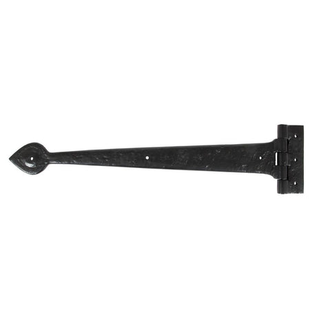 This is an image showing From The Anvil - Black Textured 18" Cast T Hinge (pair) available from trade door handles, quick delivery and discounted prices