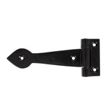 This is an image showing From The Anvil - Black Smooth 6" Cast T Hinge (pair) available from trade door handles, quick delivery and discounted prices