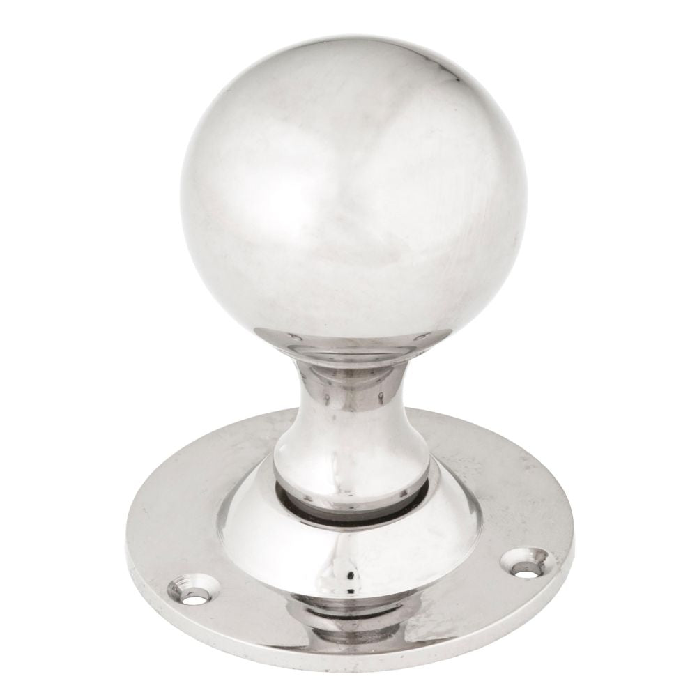 This is an image showing From The Anvil - Polished Nickel Ball Mortice Knob Set available from trade door handles, quick delivery and discounted prices