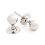 High quality image of From The Anvil - Polished Nickel Ball Mortice Knob Set | Sku. 83632 | Trade Door Handles, Kendal.