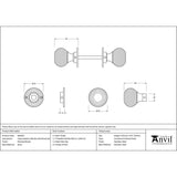 This is an image showing From The Anvil - Polished Nickel Heavy Beehive Mortice/Rim Knob Set available from trade door handles, quick delivery and discounted prices