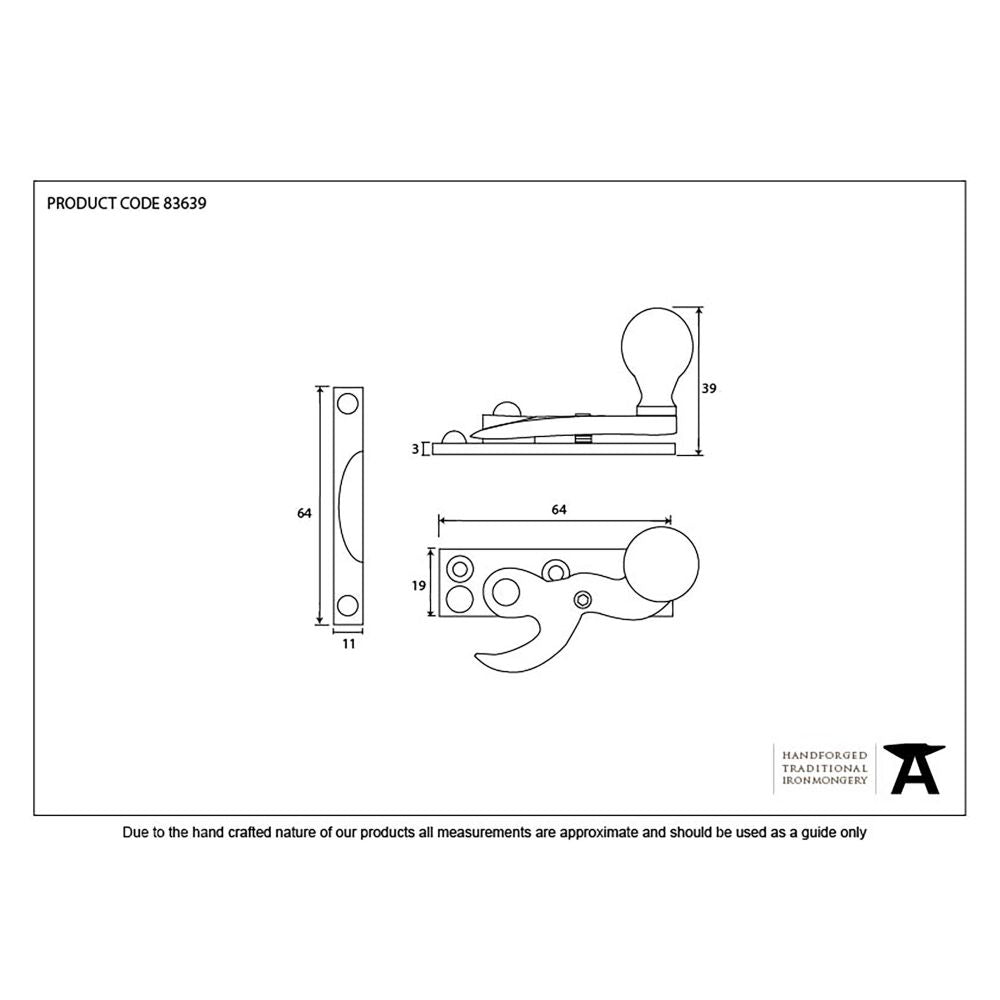 This is an image showing From The Anvil - Black Sash Hook Fastener available from trade door handles, quick delivery and discounted prices