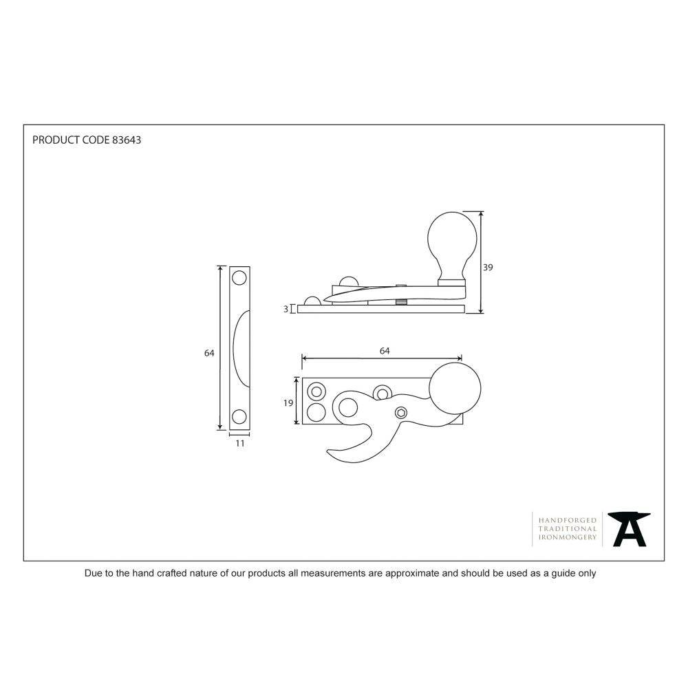 This is an image showing From The Anvil - Antique Pewter Sash Hook Fastener available from trade door handles, quick delivery and discounted prices