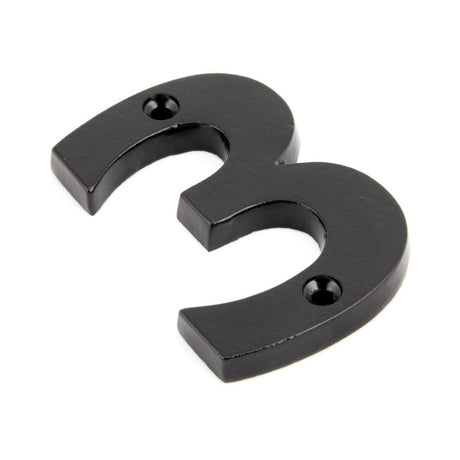 This is an image showing From The Anvil - Black Numeral 3 available from trade door handles, quick delivery and discounted prices