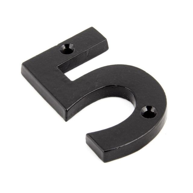 This is an image showing From The Anvil - Black Numeral 5 available from trade door handles, quick delivery and discounted prices