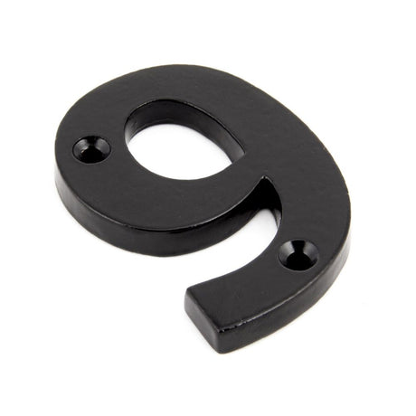 This is an image showing From The Anvil - Black Numeral 9 available from trade door handles, quick delivery and discounted prices