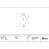 This is an image showing From The Anvil - Polished Brass Numeral 3 available from trade door handles, quick delivery and discounted prices