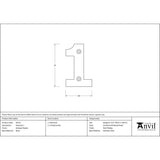 High quality image of From The Anvil - Antique Pewter Numeral 1 | Sku. 83731 | Trade Door Handles, Kendal.