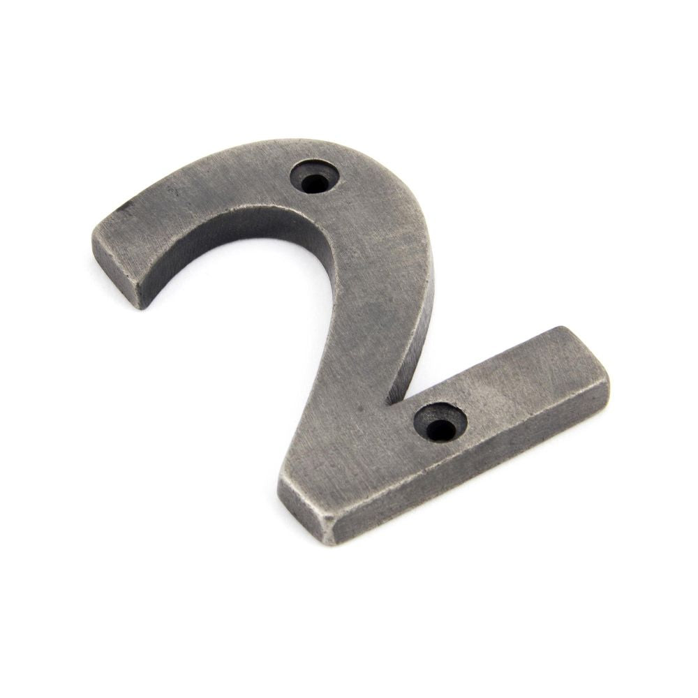 This is an image showing From The Anvil - Antique Pewter Numeral 2 available from trade door handles, quick delivery and discounted prices