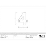 High quality image of From The Anvil - Antique Pewter Numeral 4 | Sku. 83734 | Trade Door Handles, Kendal.