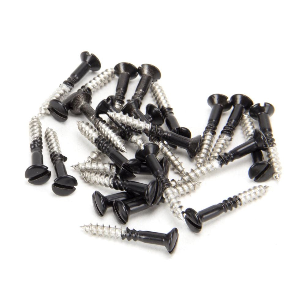 This is an image showing From The Anvil - Black SS 3.5 x 25 Csk R/ Head Screws (25) available from trade door handles, quick delivery and discounted prices