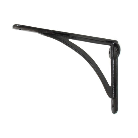 This is an image showing From The Anvil - Black 10'' x 7'' Curved Shelf Bracket available from trade door handles, quick delivery and discounted prices