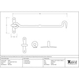 This is an image showing From The Anvil - Pewter 10" Forged Cabin Hook available from trade door handles, quick delivery and discounted prices