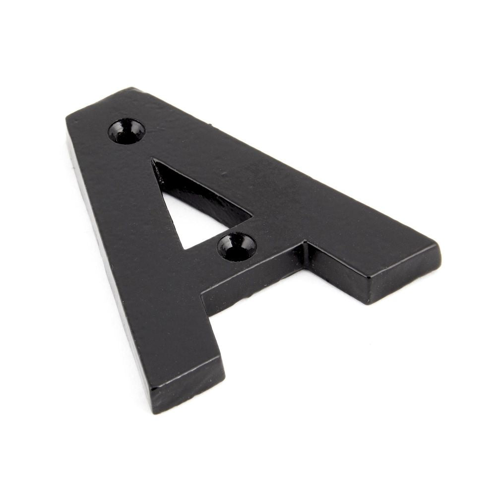 High quality image of From The Anvil - Black Letter A | Sku. 83800a | Trade Door Handles, Kendal.