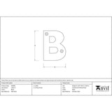 High quality image of From The Anvil - Black Letter B | Sku. 83800b | Trade Door Handles, Kendal.