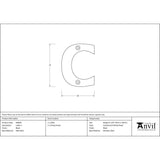 High quality image of From The Anvil - Black Letter C | Sku. 83800c | Trade Door Handles, Kendal.