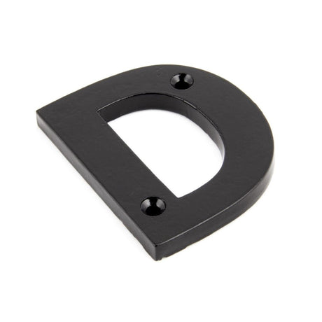 This is an image showing From The Anvil - Black Letter D available from trade door handles, quick delivery and discounted prices