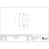 High quality image of From The Anvil - Black Letter E | Sku. 83800e | Trade Door Handles, Kendal.