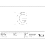High quality image of From The Anvil - Black Letter G | Sku. 83800g | Trade Door Handles, Kendal.