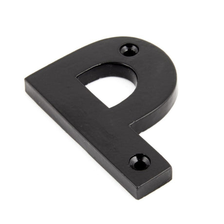 This is an image showing From The Anvil - Black Letter P available from trade door handles, quick delivery and discounted prices