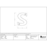 This is an image showing From The Anvil - Black Letter S available from trade door handles, quick delivery and discounted prices
