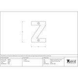 High quality image of From The Anvil - Black Letter Z | Sku. 83800z | Trade Door Handles, Kendal.