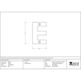 High quality image of From The Anvil - Polished Brass Letter E | Sku. 83801e | Trade Door Handles, Kendal.