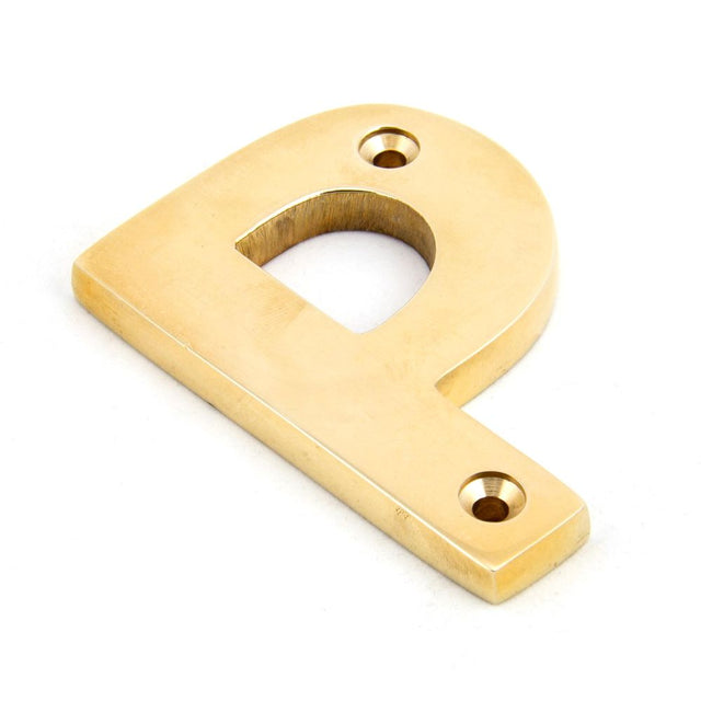 This is an image showing From The Anvil - Polished Brass Letter P available from trade door handles, quick delivery and discounted prices