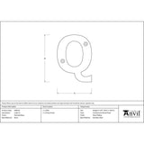 High quality image of From The Anvil - Polished Brass Letter Q | Sku. 83801q | Trade Door Handles, Kendal.