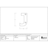 High quality image of From The Anvil - Polished Chrome Letter J | Sku. 83802j | Trade Door Handles, Kendal.