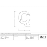 High quality image of From The Anvil - Polished Chrome Letter Q | Sku. 83802q | Trade Door Handles, Kendal.