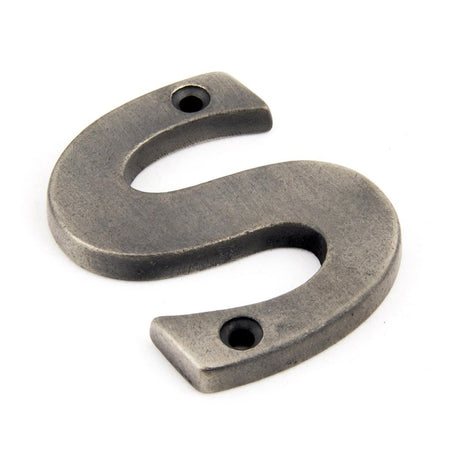 This is an image showing From The Anvil - Antique Pewter Letter S available from trade door handles, quick delivery and discounted prices