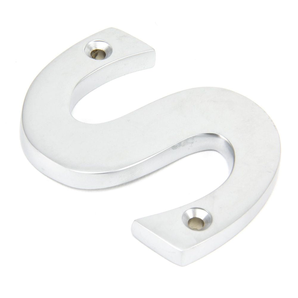 This is an image showing From The Anvil - Satin Chrome Letter S available from trade door handles, quick delivery and discounted prices