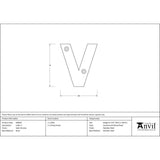 High quality image of From The Anvil - Satin Chrome Letter V | Sku. 83804v | Trade Door Handles, Kendal.