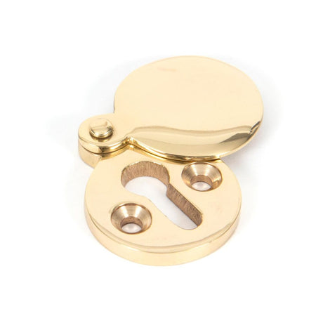 This is an image showing From The Anvil - Polished Brass 30mm Round Escutcheon available from trade door handles, quick delivery and discounted prices