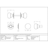 This is an image showing From The Anvil - Ebony and PN Bun Mortice/Rim Knob Set available from trade door handles, quick delivery and discounted prices