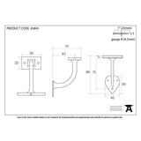 This is an image showing From The Anvil - Black 2.5" Handrail Bracket available from trade door handles, quick delivery and discounted prices