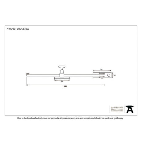 This is an image showing From The Anvil - Black 15" Sliding Stay available from trade door handles, quick delivery and discounted prices