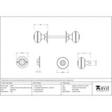 This is an image showing From The Anvil - Aged Brass 50mm Prestbury Mortice/Rim Knob Set available from trade door handles, quick delivery and discounted prices