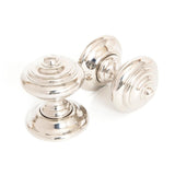 This is an image showing From The Anvil - Polished Nickel Elmore Concealed Mortice Knob Set available from trade door handles, quick delivery and discounted prices