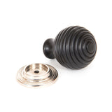 This is an image showing From The Anvil - Ebony and PN Beehive Cabinet Knob 38mm available from trade door handles, quick delivery and discounted prices