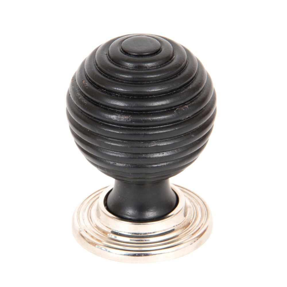 This is an image showing From The Anvil - Ebony and PN Beehive Cabinet Knob 38mm available from trade door handles, quick delivery and discounted prices