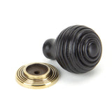 This is an image showing From The Anvil - Ebony and AB Beehive Cabinet Knob 35mm available from trade door handles, quick delivery and discounted prices