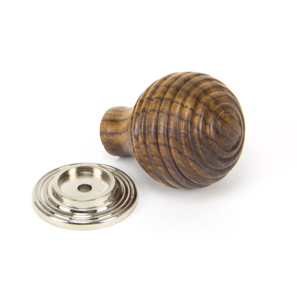 This is an image showing From The Anvil - Rosewood and PN Beehive Cabinet Knob 35mm available from trade door handles, quick delivery and discounted prices